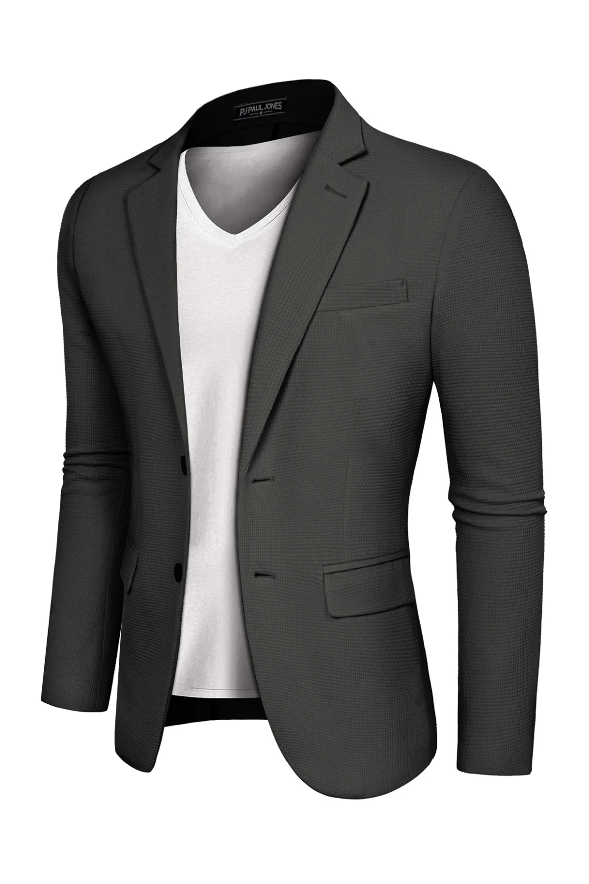 Mens Casual Knit Blazers Two Buttons Lightweight Business Sport Coat