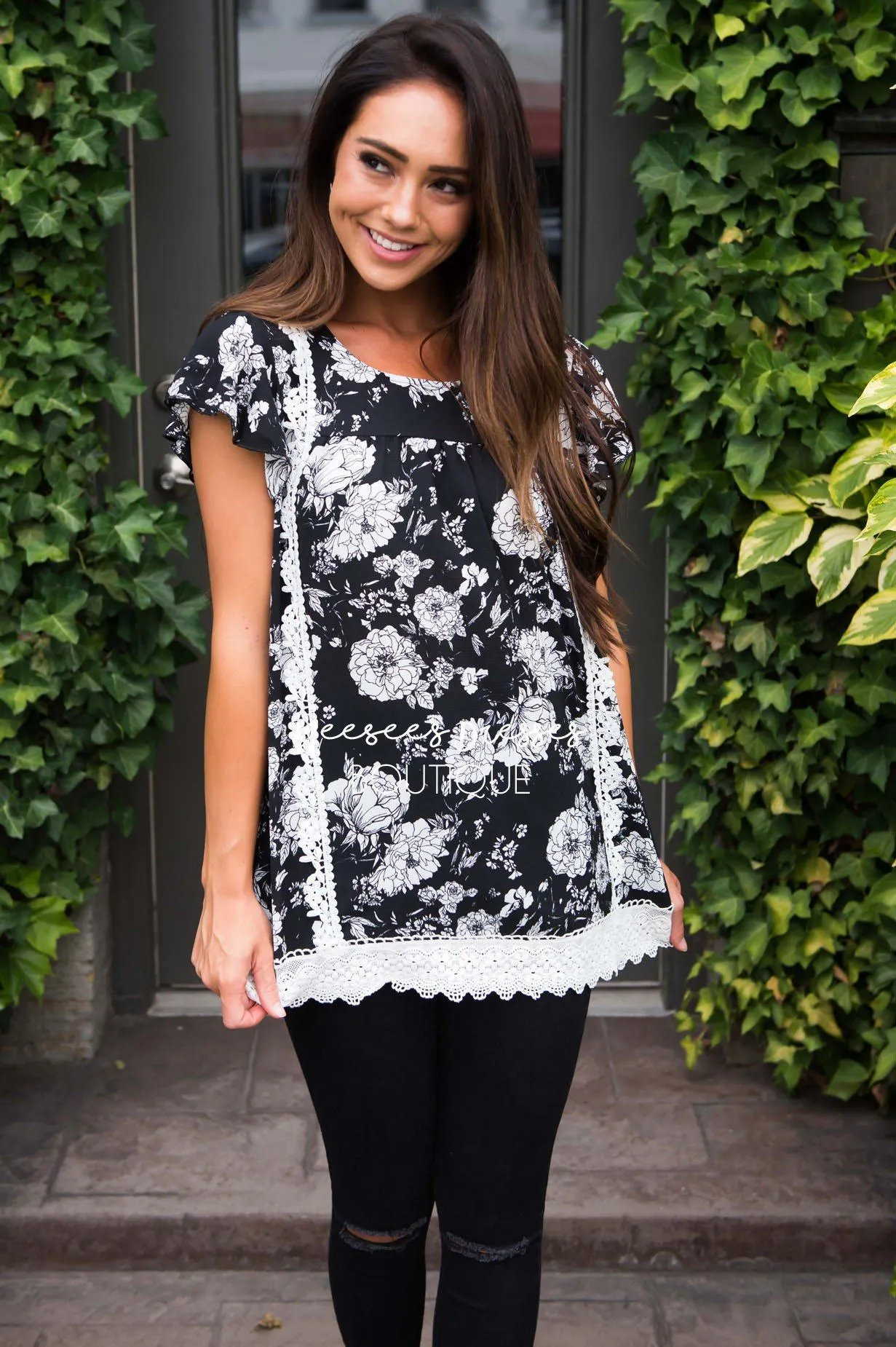 Midnight Garden Floral Top