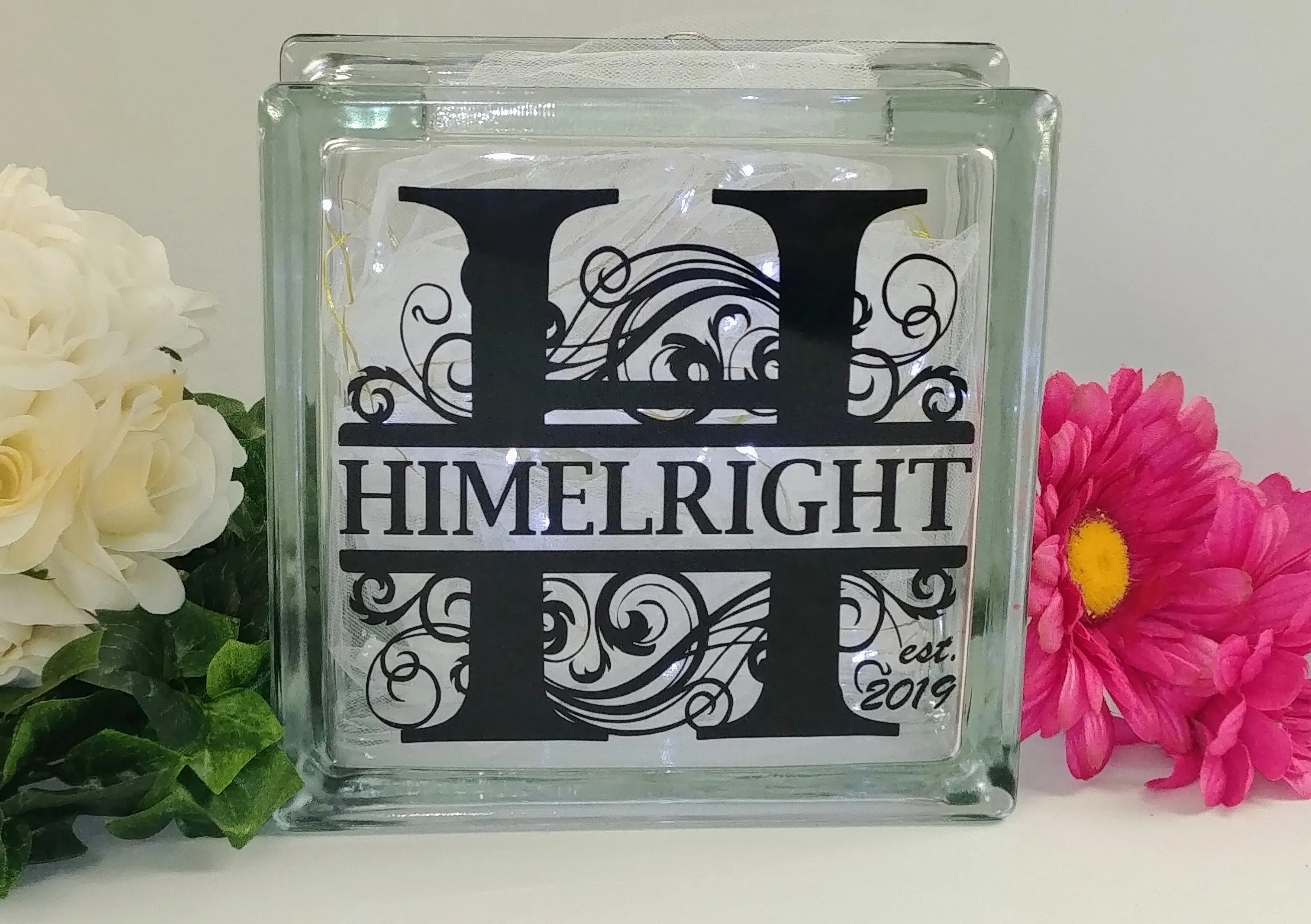 Monogrammed Acrylic Glass Block