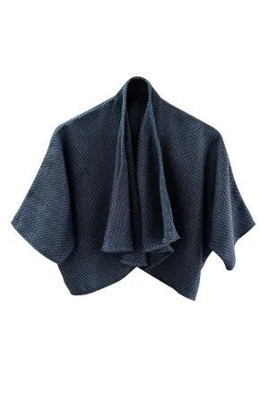 NEW! Wool Waterfall Bolero Blue Honeycomb