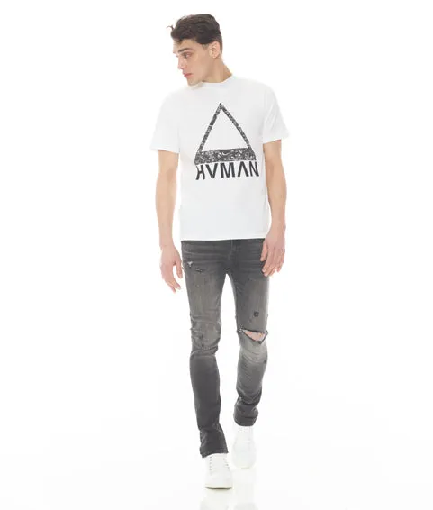 NOVELTY TEE EYES TRIANGLE IN WHITE