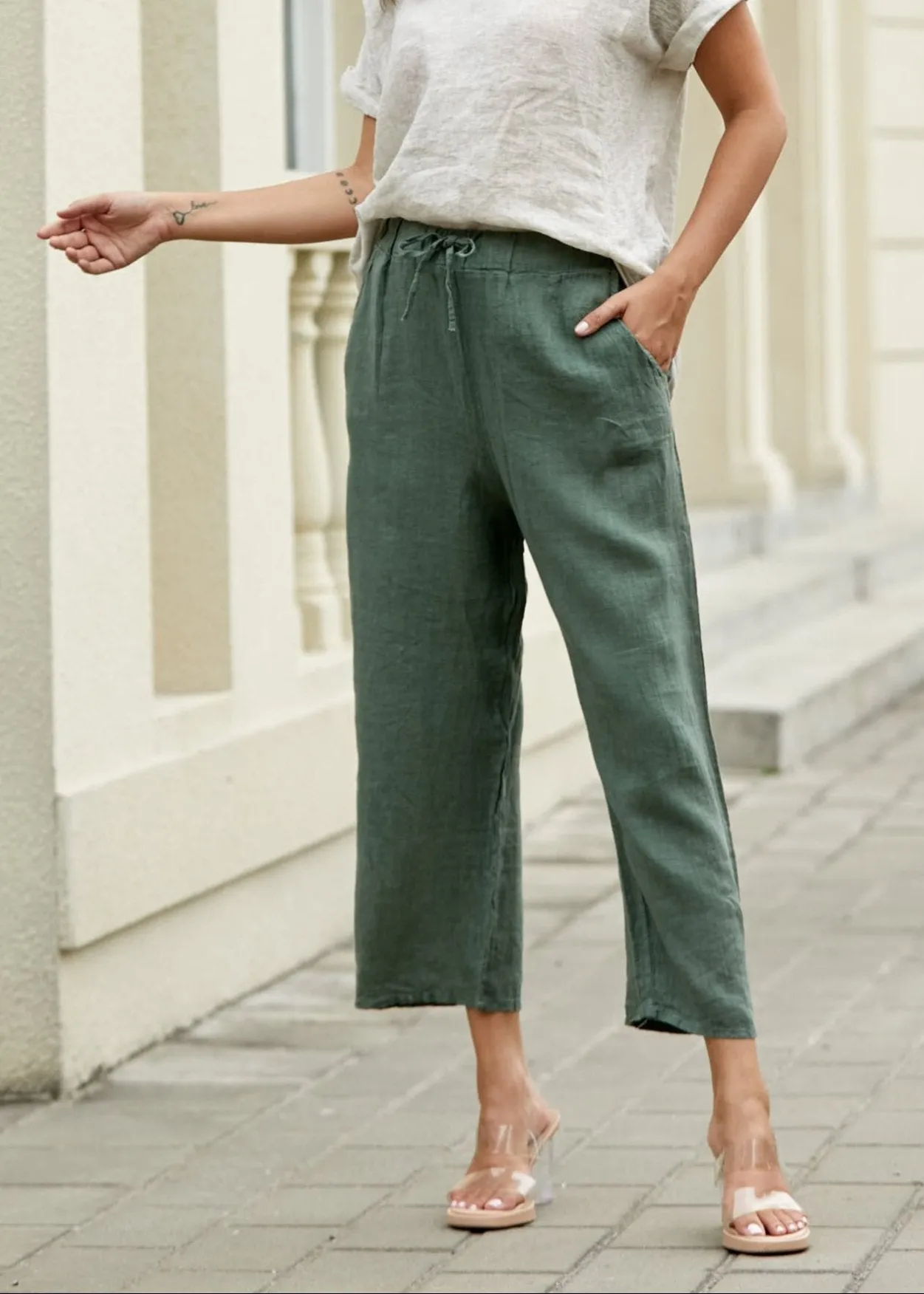 Orange - Anita's Relaxed Linen Pant