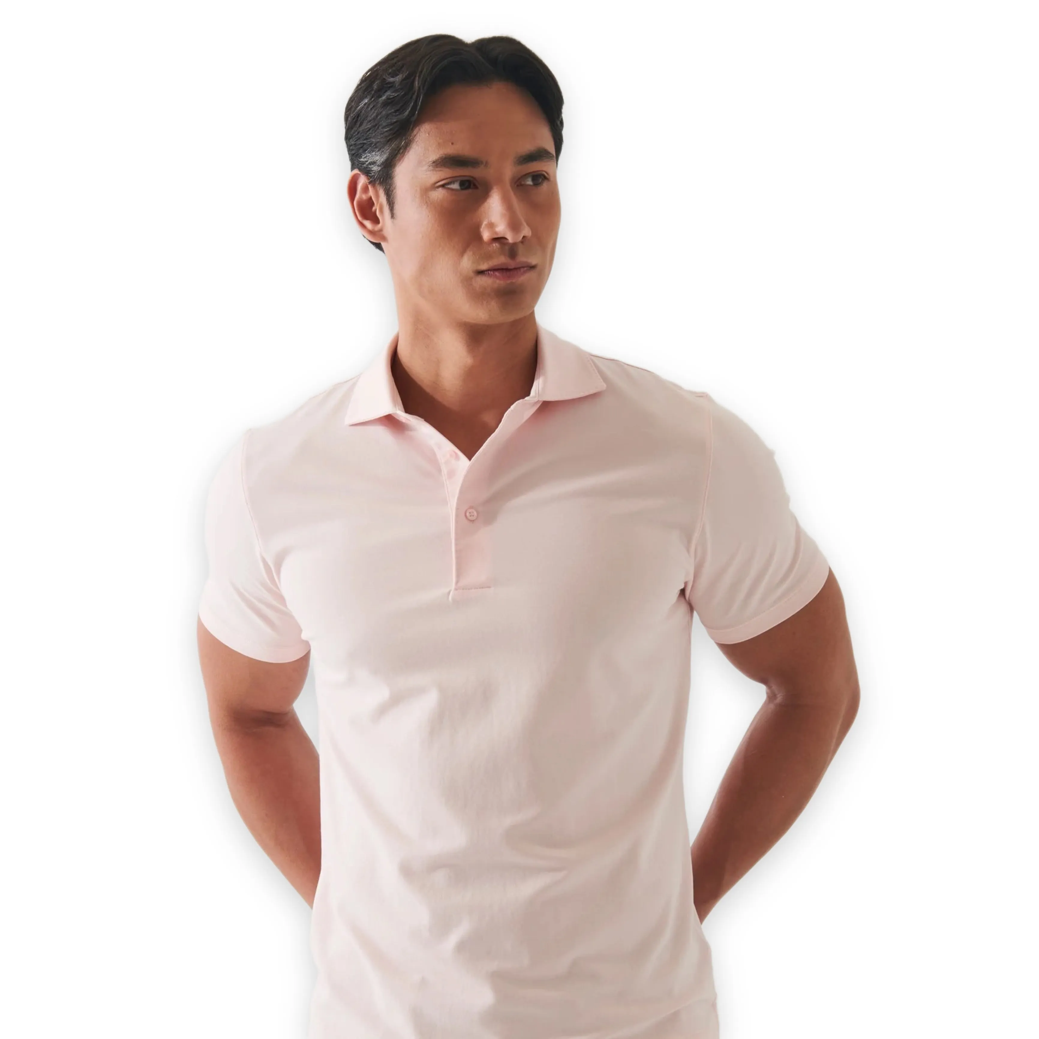 Pale Pink Iconic Pima Cotton Stretch Short Sleeve Polo - Patrick Assaraf