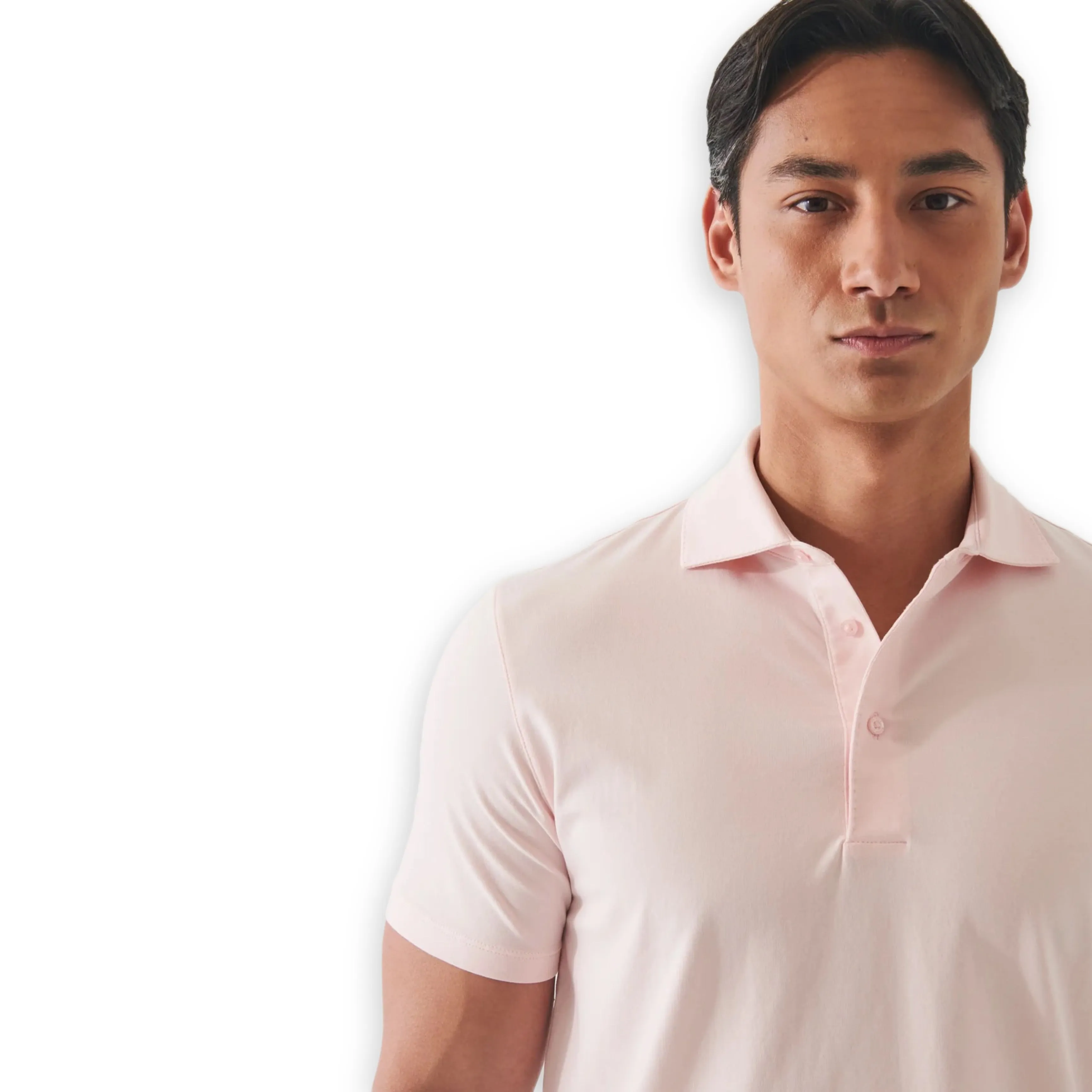 Pale Pink Iconic Pima Cotton Stretch Short Sleeve Polo - Patrick Assaraf