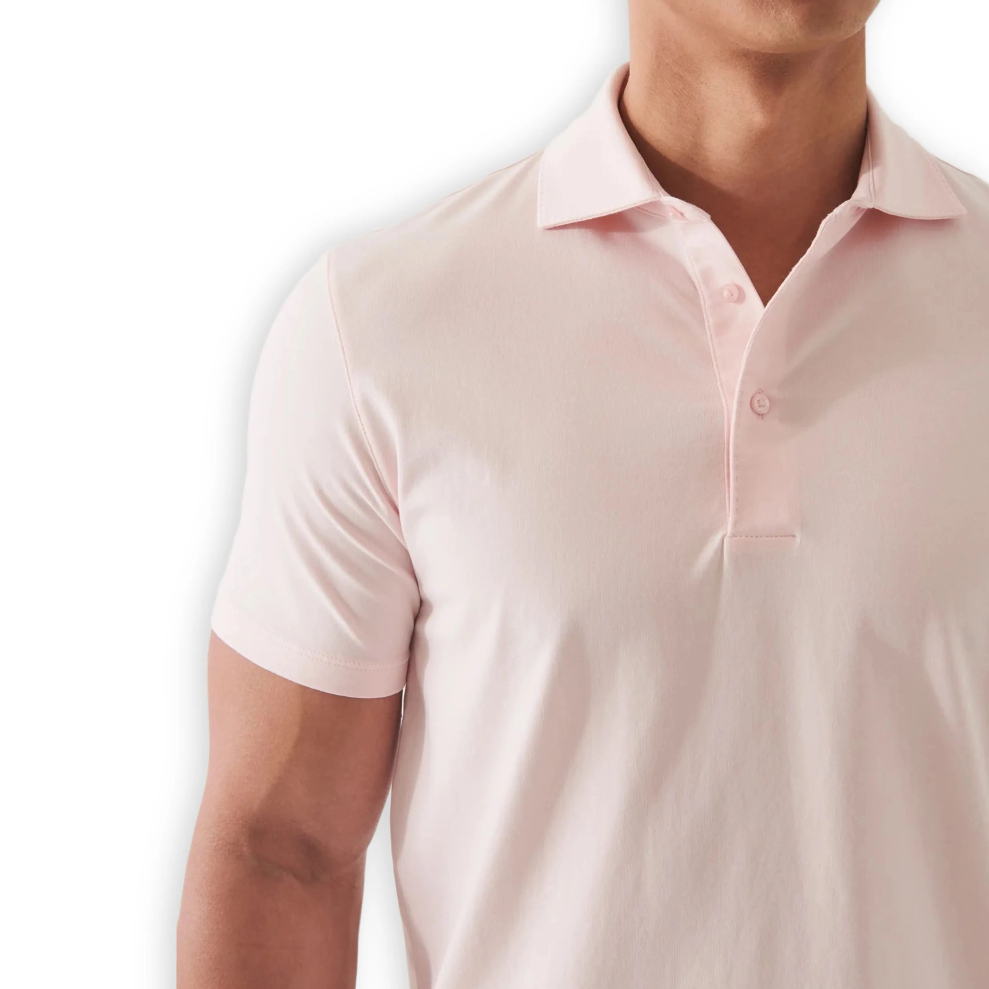 Pale Pink Iconic Pima Cotton Stretch Short Sleeve Polo - Patrick Assaraf