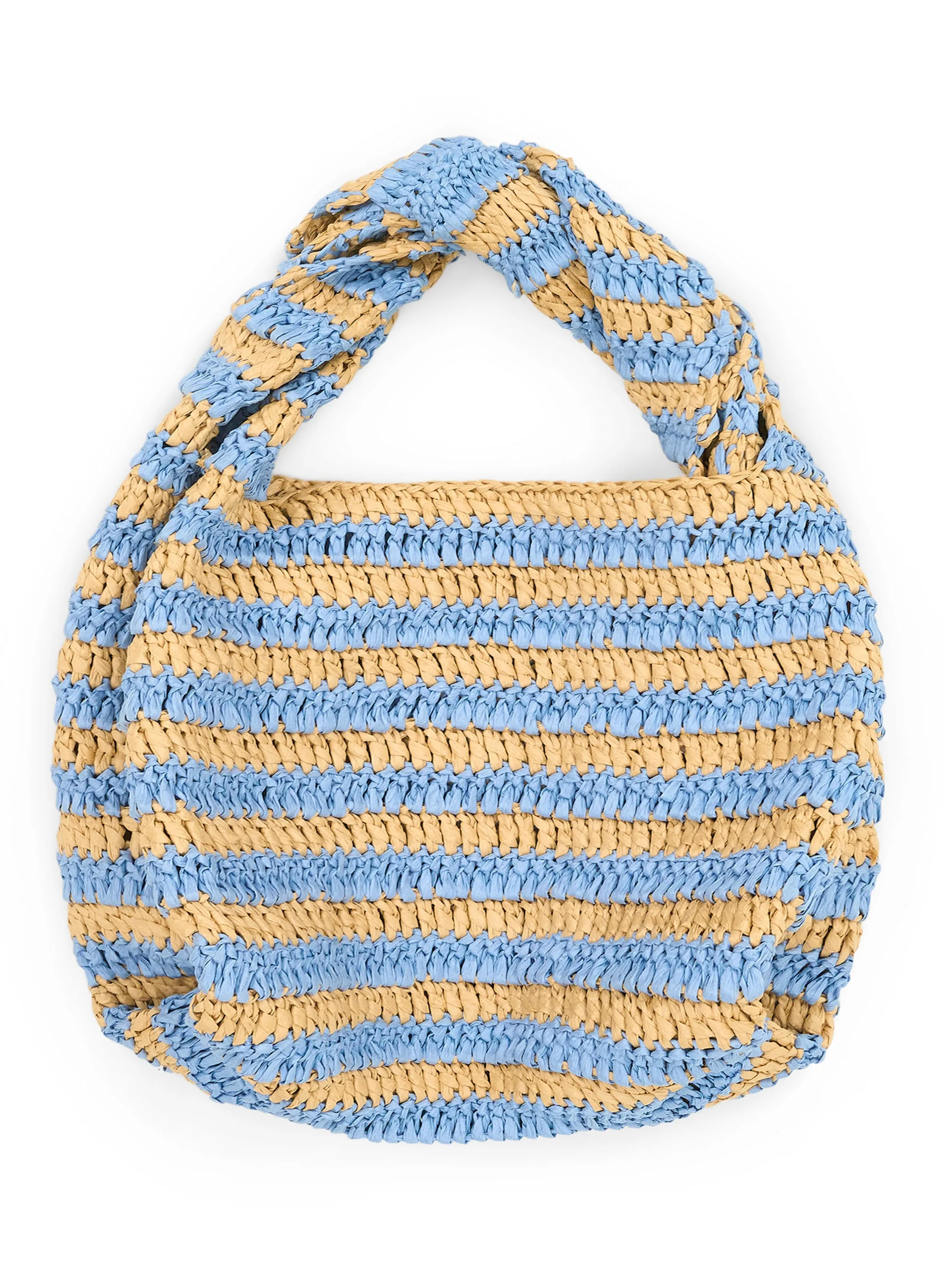 Parker Striped Raffia Bag