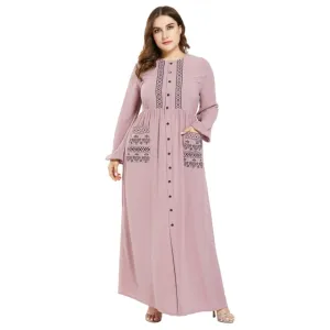 Pink Muslim Women Abaya-Plus size