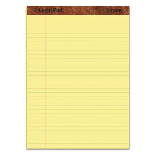 "the Legal Pad" Ruled Perforated Pads, Wide/legal Rule, 50 Canary-yellow 8.5 X 11.75 Sheets, Dozen