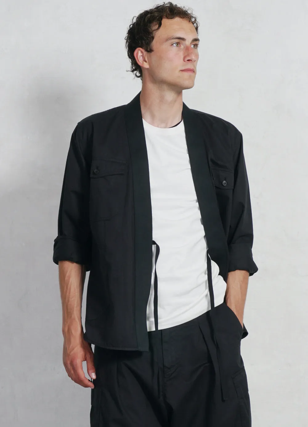 REMY | East & West Shirt Jacket | Black Drill