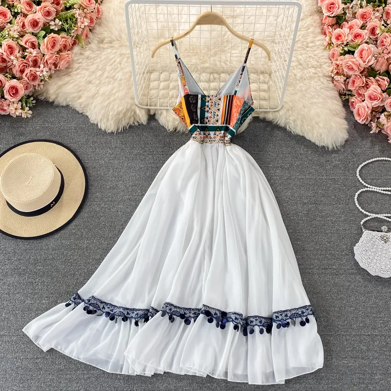 Retro Printed Bohemian Dress Elegant Summer Dress 978