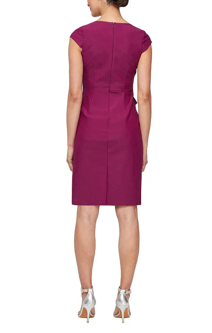 SQ NK SHEATH DRESS W CAP SLVE