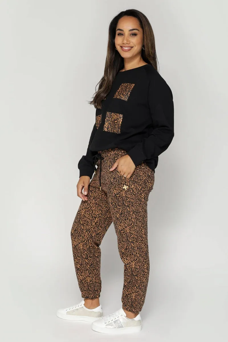 Stella   Gemma - Bliss Trackpant-Mocha Zebra