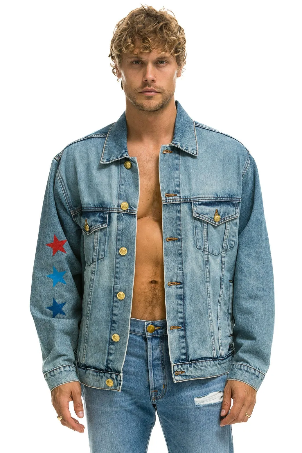 STOKED OVERSIZED CONCERT DENIM JACKET - VINTAGE