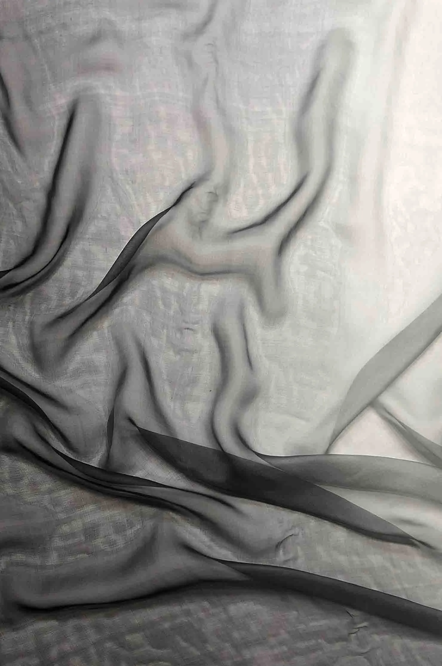 Storm Gray/Black Ombre Silk Chiffon 2D-1005 Fabric