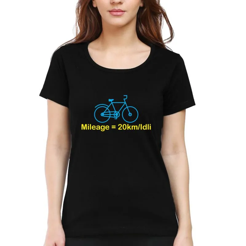 Swag Swami Women's  Mileage = 20km/Idli  T-Shirt