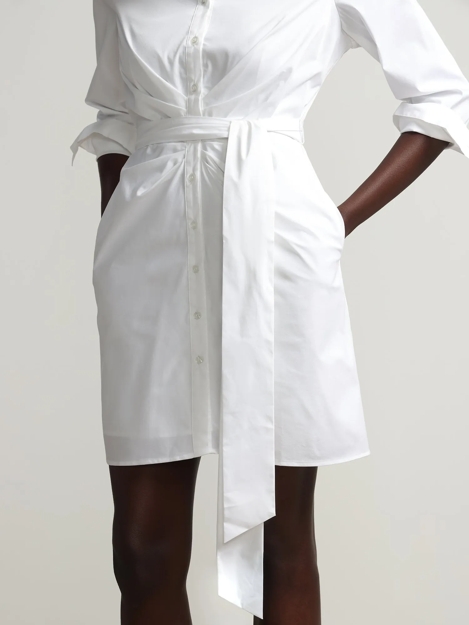 Tie-Front Button-Down Madison Shirtdress