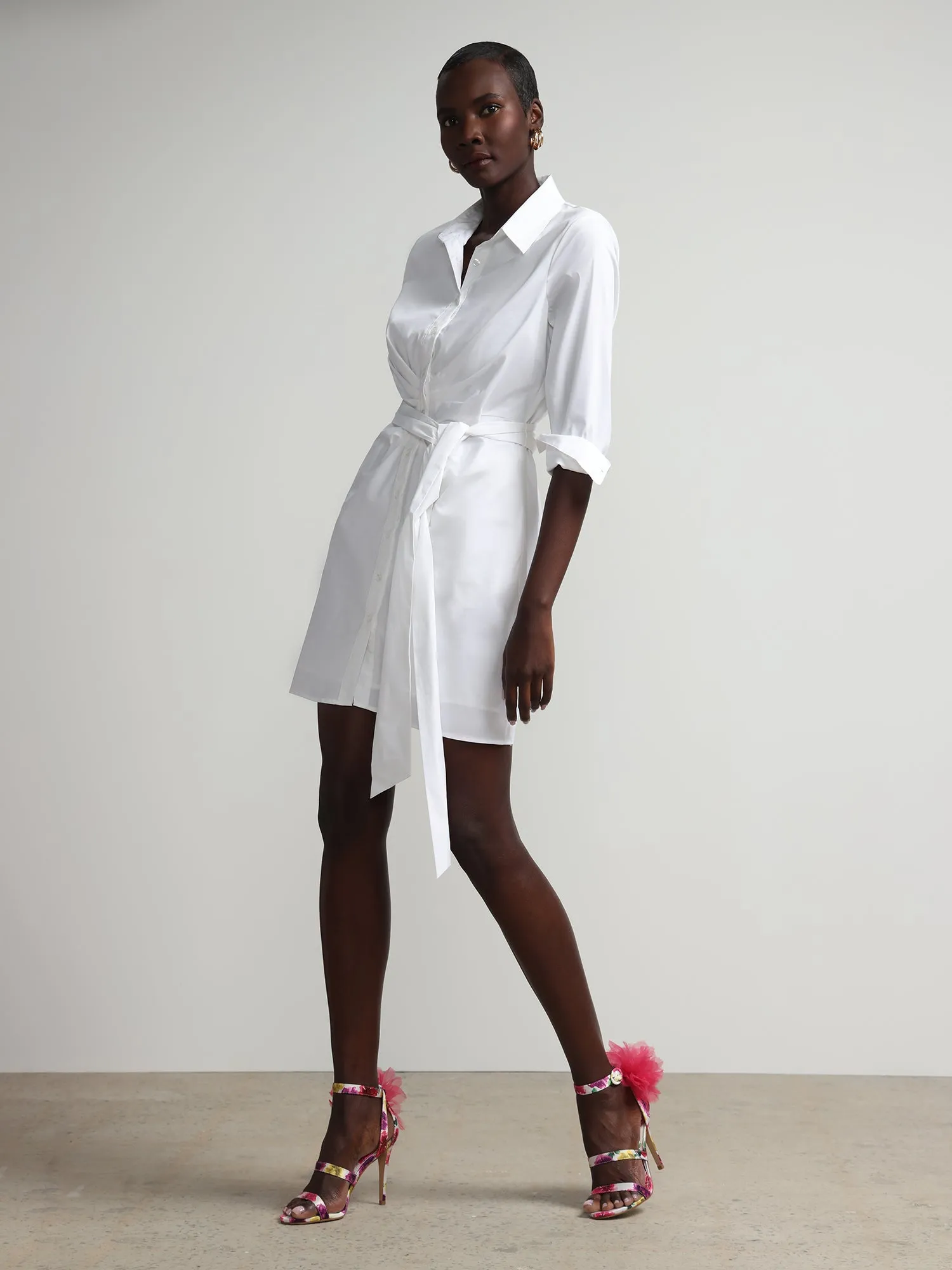 Tie-Front Button-Down Madison Shirtdress