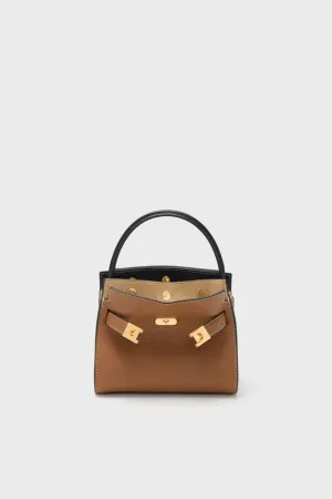 Tiger's Eye Lee Radziwill Pebbled Petite Double Bag