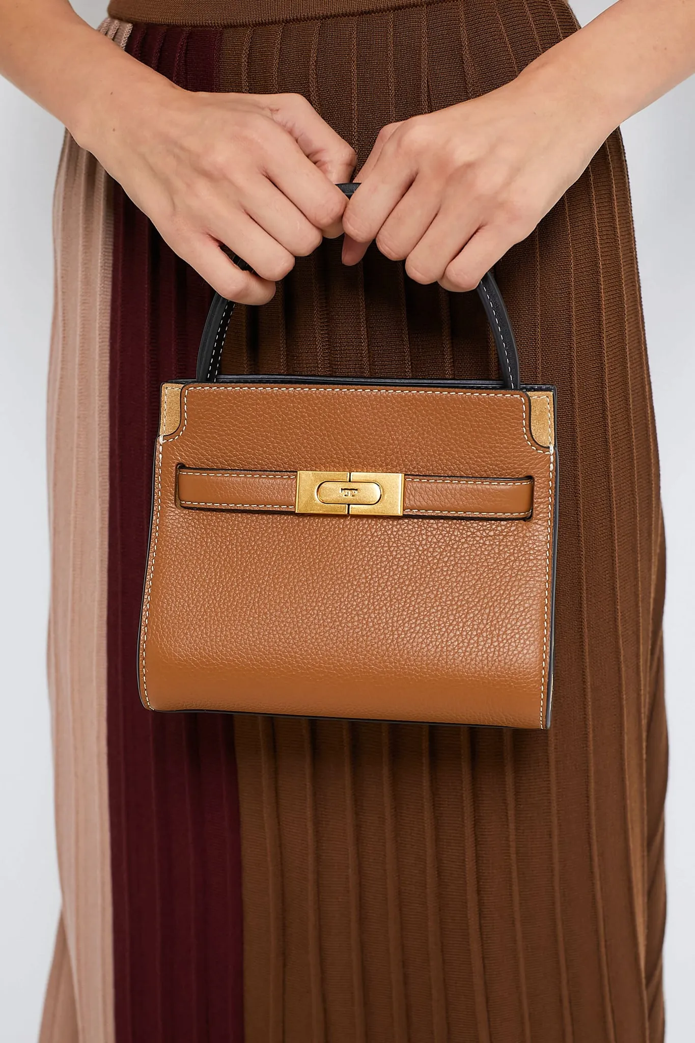 Tiger's Eye Lee Radziwill Pebbled Petite Double Bag