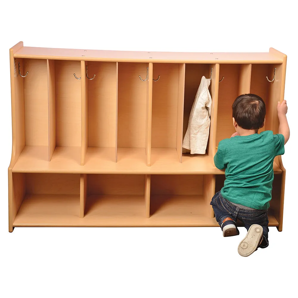 Toddler Locker Unit with Cubbies, Seat & Coat Hooks