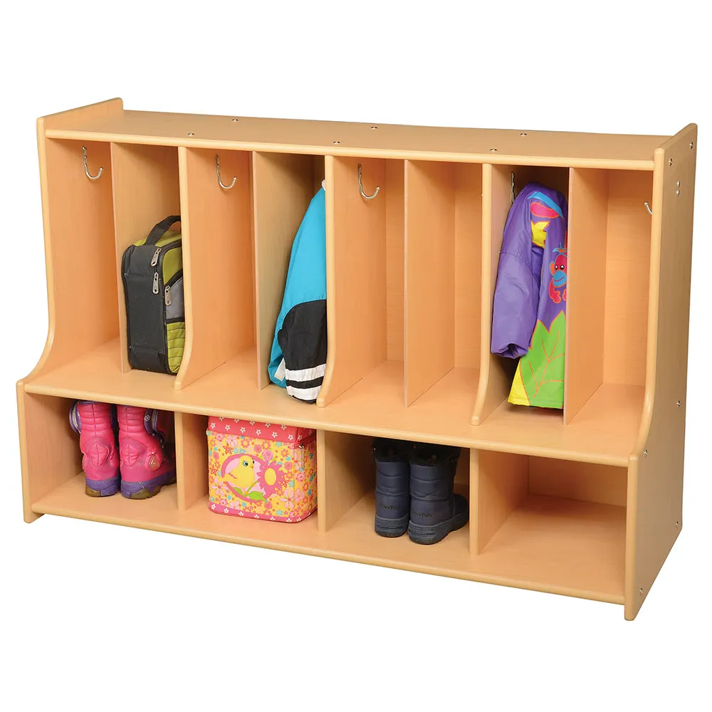 Toddler Locker Unit with Cubbies, Seat & Coat Hooks