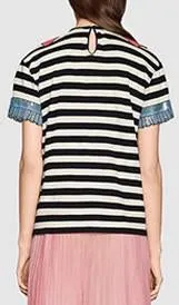 'Trompe L'oeil' Stripe Sequin T-Shirt