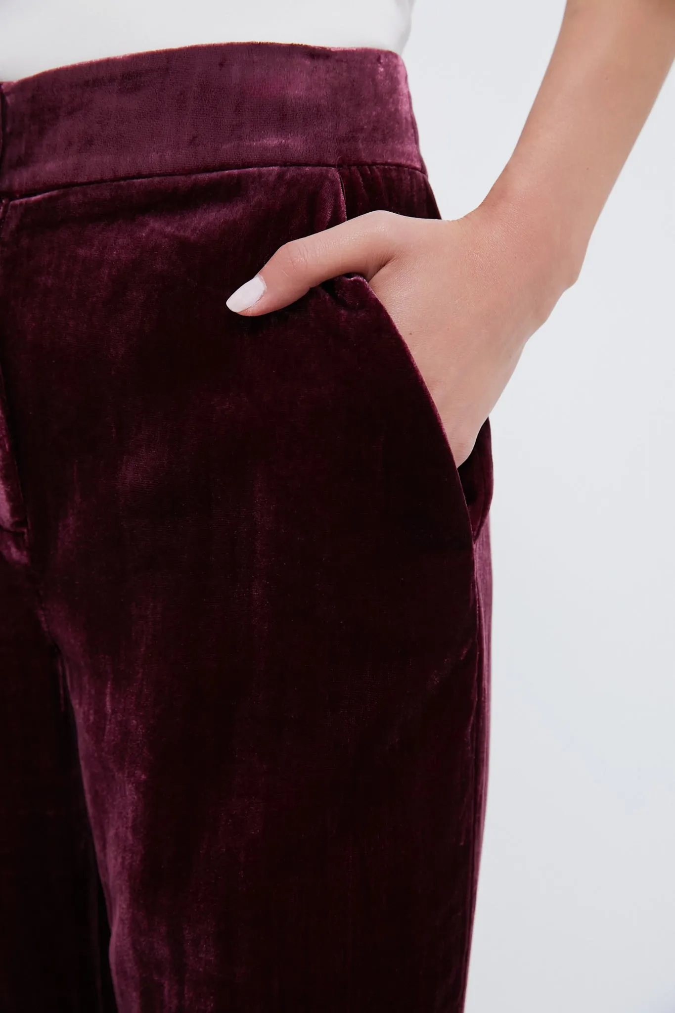 Wine Lebone Velour Pant