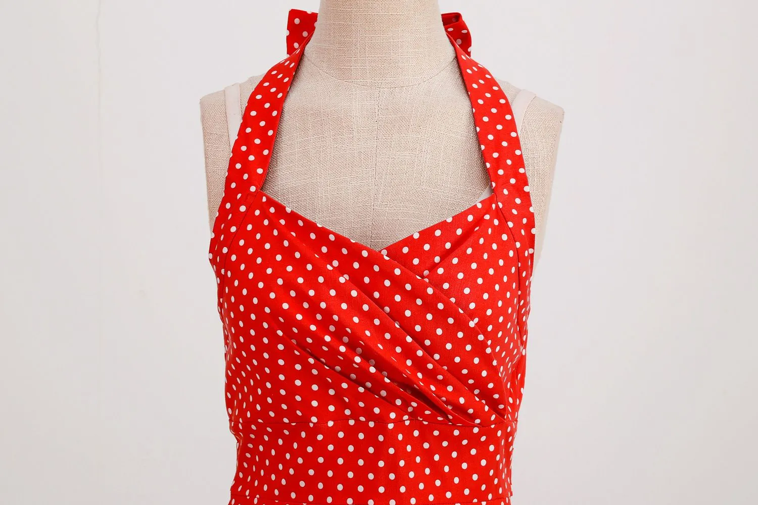 Women 1950s Halter Polka Dot Vintage Halter Cocktail Swing Pinup Rockabilly Dresses