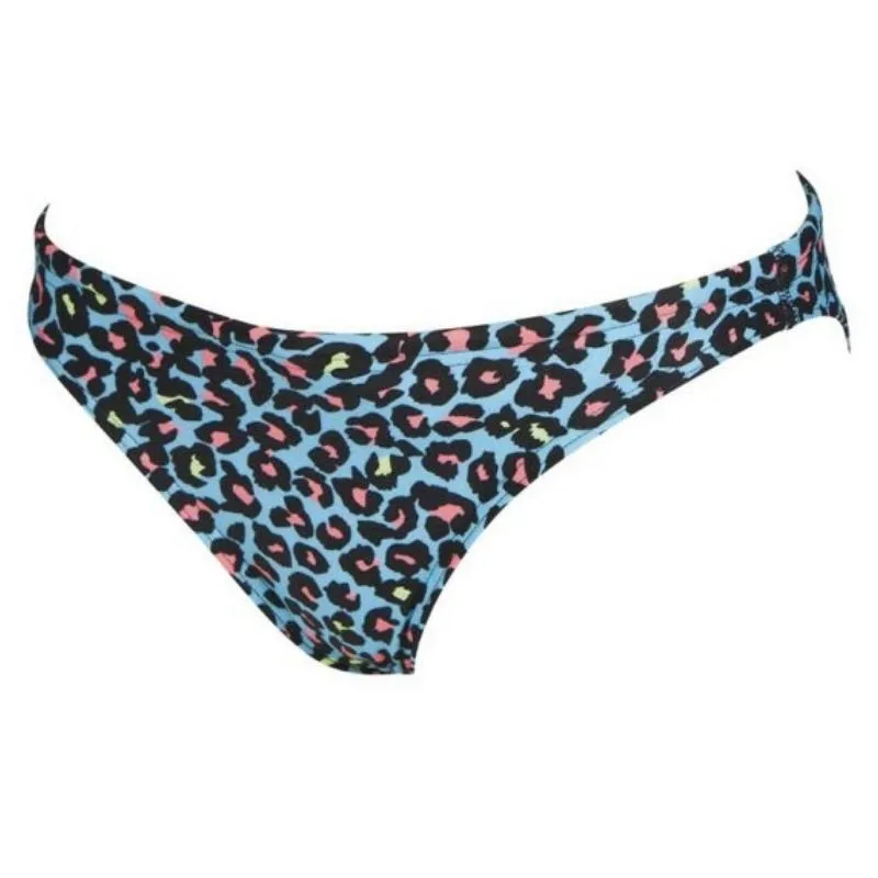 WOMEN'S UNIQUE BRIEF BIKINI BOTTOM - TURQUOISE/MULTI BLACK