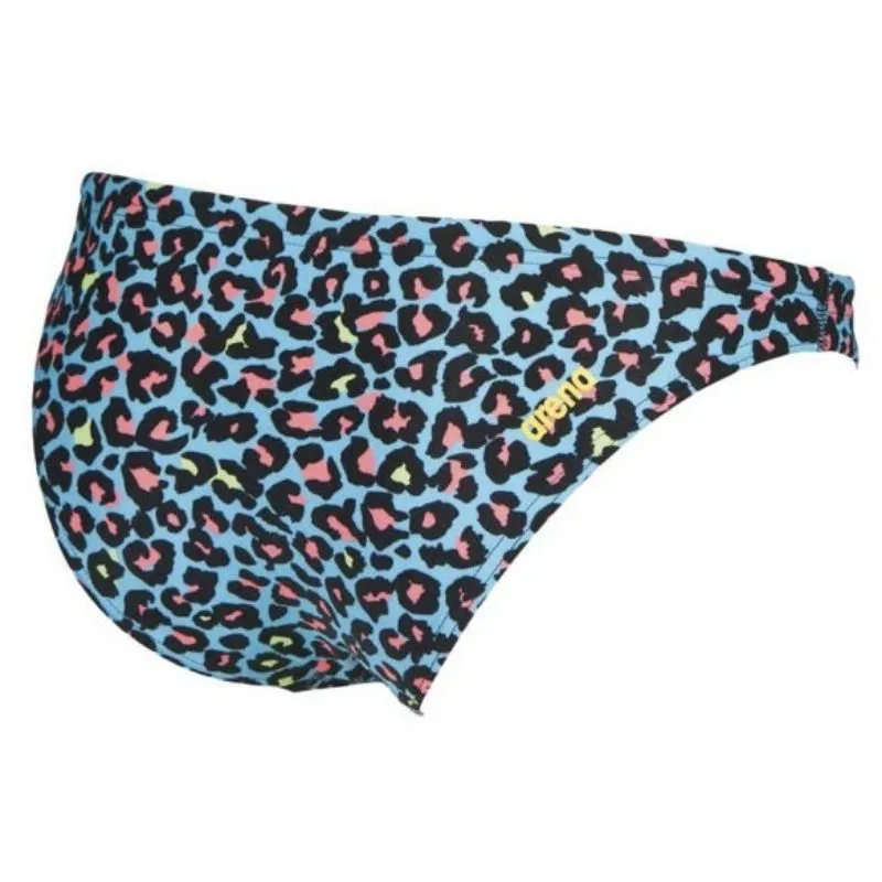 WOMEN'S UNIQUE BRIEF BIKINI BOTTOM - TURQUOISE/MULTI BLACK