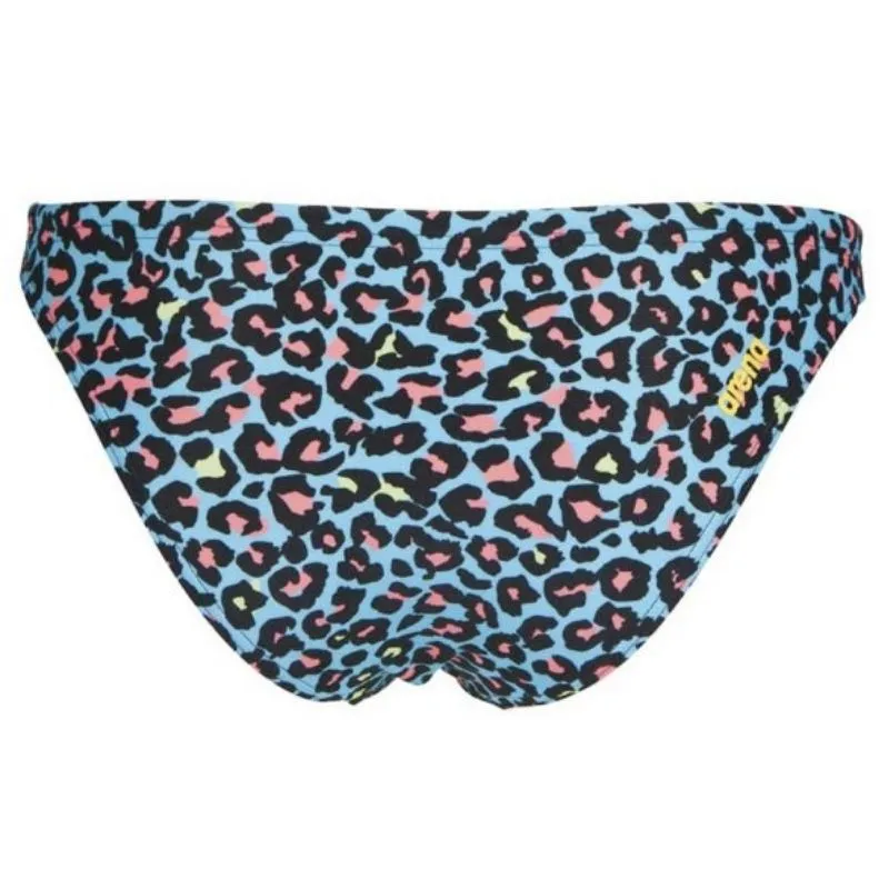 WOMEN'S UNIQUE BRIEF BIKINI BOTTOM - TURQUOISE/MULTI BLACK