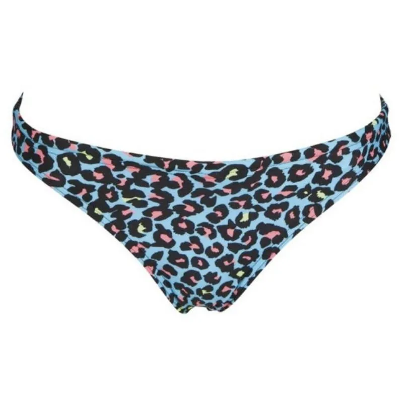 WOMEN'S UNIQUE BRIEF BIKINI BOTTOM - TURQUOISE/MULTI BLACK